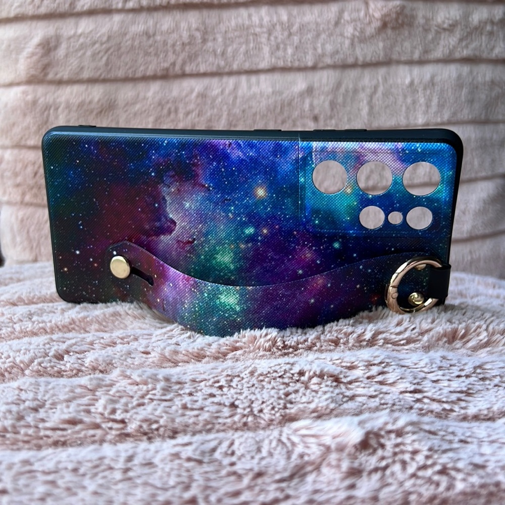 For Samsung Galaxy S21 ultra phone case wrist strap keychain cover